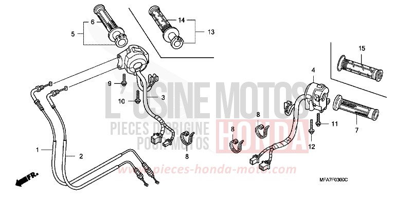 SWITCH/CABLE for CBF1000 ABS BOMBAY ORANGE METALLIC (YR254) from 2007